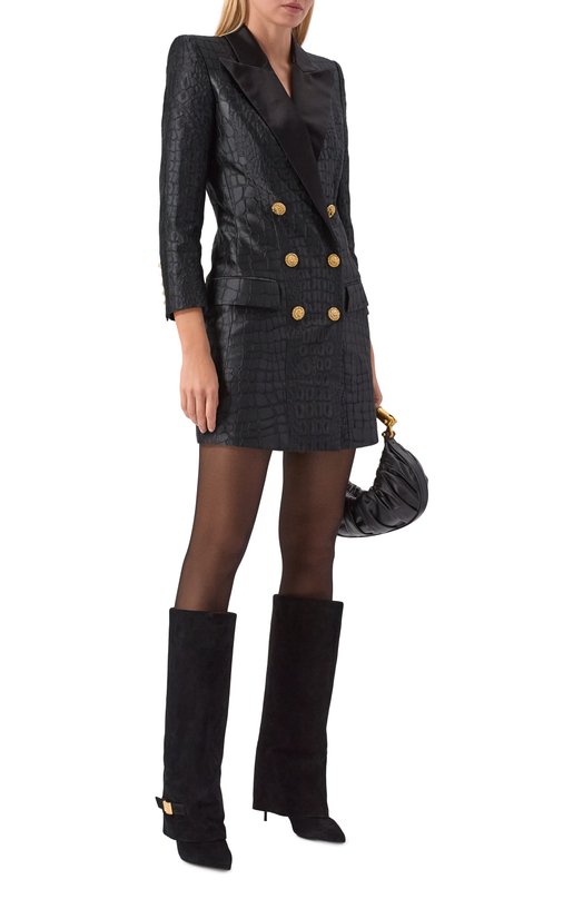 Замшевые сапоги Uma 75 Balmain FN0TA037/LCTA Чёрный  FN0TA037/LCTA Фото 3