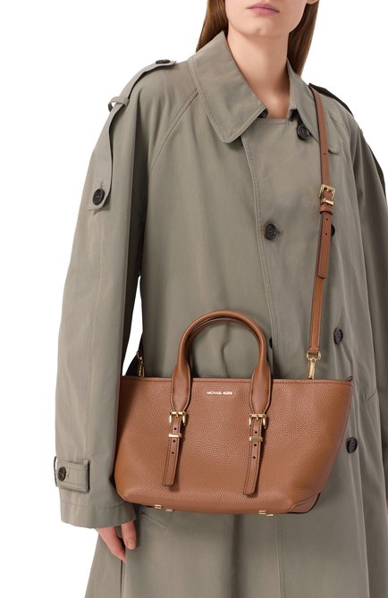 Женская сумка moore MICHAEL MICHAEL KORS коричневого цвета, арт. 30R5G90S1L | Фото 2 (Ремень/цепочка: На ремешке; Материал: Натуральная кожа; Материал сплава: Проставлено; Драгоценные камни: Проставлено; Размер: medium)