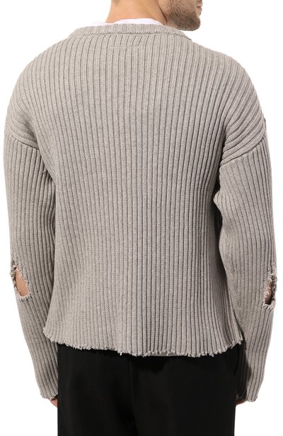 Свитер из хлопка и шерсти MM6 серого цвета по цене 66650 руб., арт. S52GP0129/S18154, фото 4 Свитер из хлопка и шерсти MM6, арт. S52GP0129/S18154, фото 4