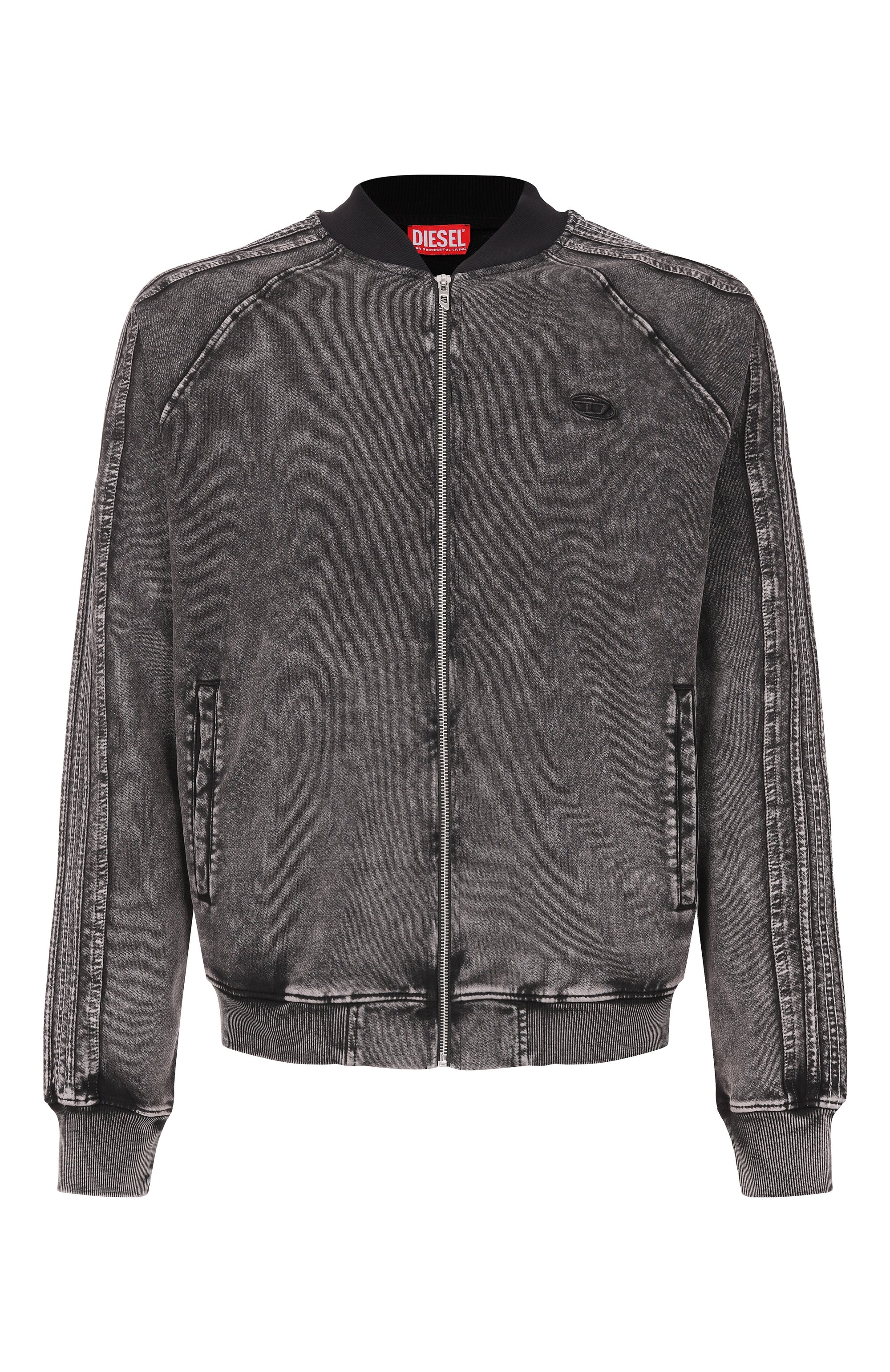 Хлопковая толстовка DIESEL темно-серого цвета по цене 30850 руб., арт. A19938/0DCCJ, фото 1 Хлопковая толстовка DIESEL, арт. A19938/0DCCJ, фото 1