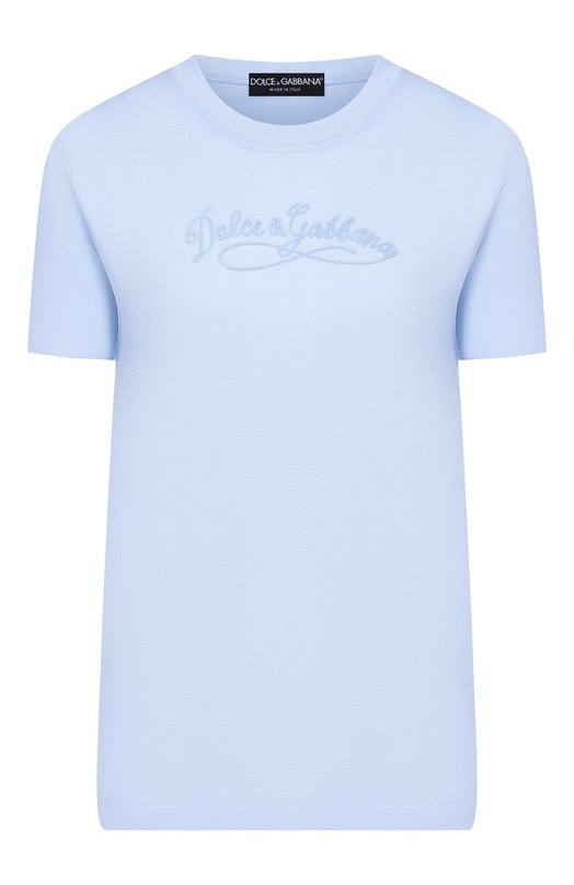 Хлопковая футболка Dolce & Gabbana F8V42Z/GDDL1 Голубой F8V42Z/GDDL1