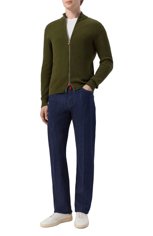 Хлопковый кардиган Kiton UMK0947 Зелёный  UMK0947 Фото 2
