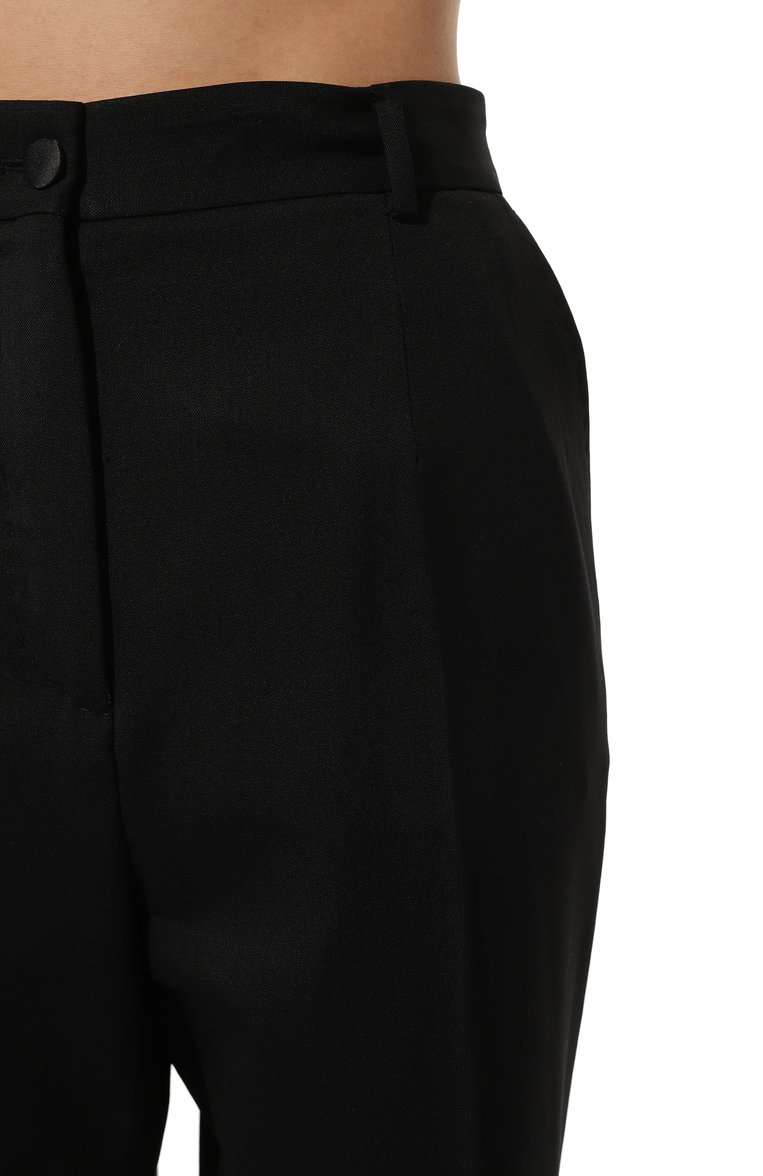 Женские шерстяные брюки DOLCE & GABBANA черного цвета, арт. FTC1AT/FUBE7 | Фото 5 (Материал внешний: Шерсть; Длина (брюки, джинсы): Стандартные; Женское Кросс-КТ: Брюки-одежда; Силуэт Ж (брюки и джинсы): Прямые; Стили: Классический)