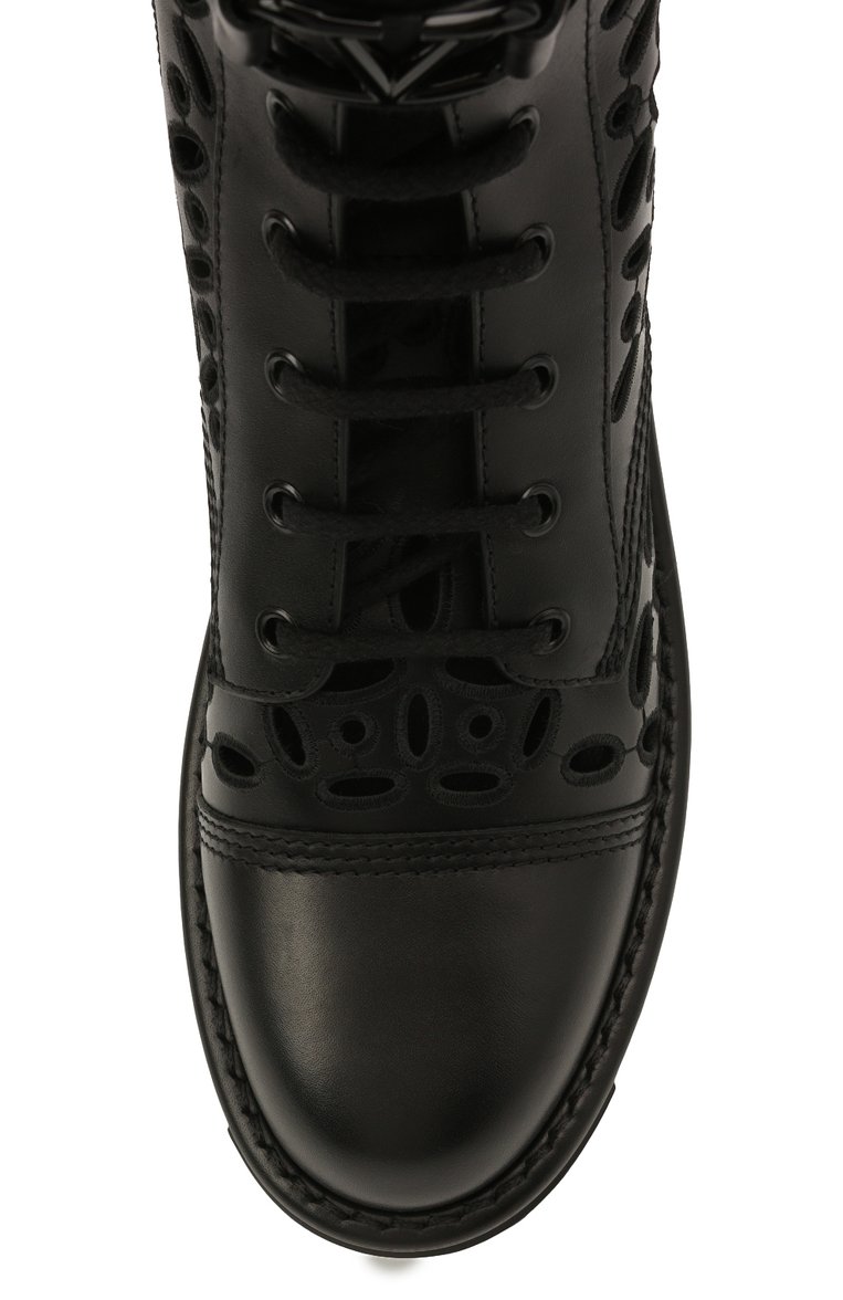 Женские кожаные ботинки atelier shoes 08 san gallo edition VALENTINO черного цвета, арт. WW2S0CN7/NPC | Фото 5 (Подошва: Платформа; Материал внутренний: Натуральная кожа; Каблук высота: Средний, Низкий; Женское Кросс-КТ: Военные ботинки; Материал утеплителя: Без утеплителя; Материал внешний: Натуральная кожа)