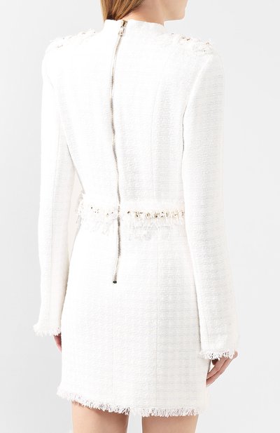 Платье BALMAIN белого цвета по цене 334000 руб., арт. TF16270/C229, фото 4 Платье BALMAIN, арт. TF16270/C229, фото 4