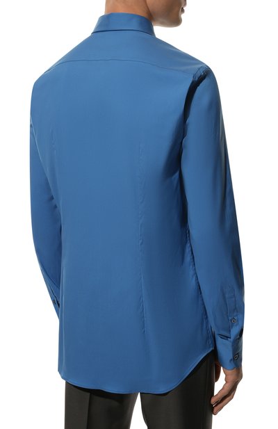 Хлопковая рубашка PRADA синего цвета по цене 65000 руб., арт. UCM608-F62-F0013, фото 4 Хлопковая рубашка PRADA, арт. UCM608-F62-F0013, фото 4