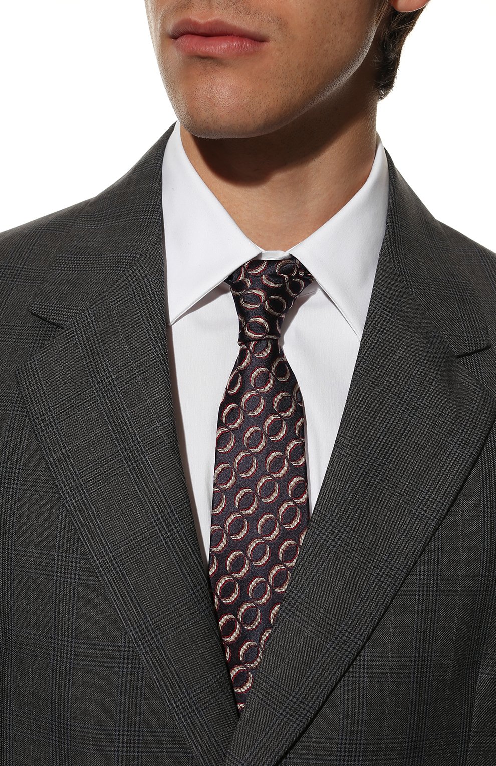 Шелковый галстук PRADA темно-синего цвета по цене 27500 руб., арт. UCR77-10I4-F0008-141, фото 2 Шелковый галстук PRADA, арт. UCR77-10I4-F0008-141, фото 2