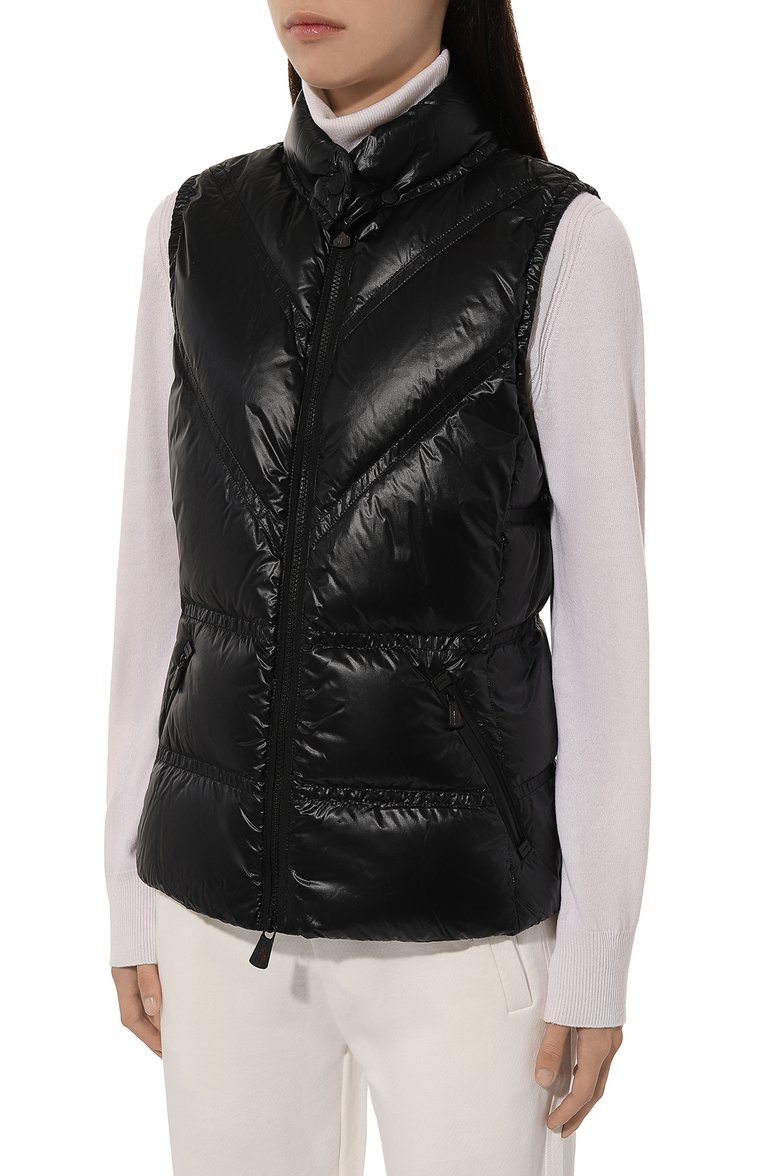 Женский утепленный жилет moye MONCLER GRENOBLE черного цвета, арт. 1A000-36-539YL | Фото 3 (Материал внешний: Синтетический материал; Материал подклада: Синтетический материал; Длина (верхняя одежда): Короткие; Кросс-КТ: Утепленные, Куртка; Стили: Кэжуэл)