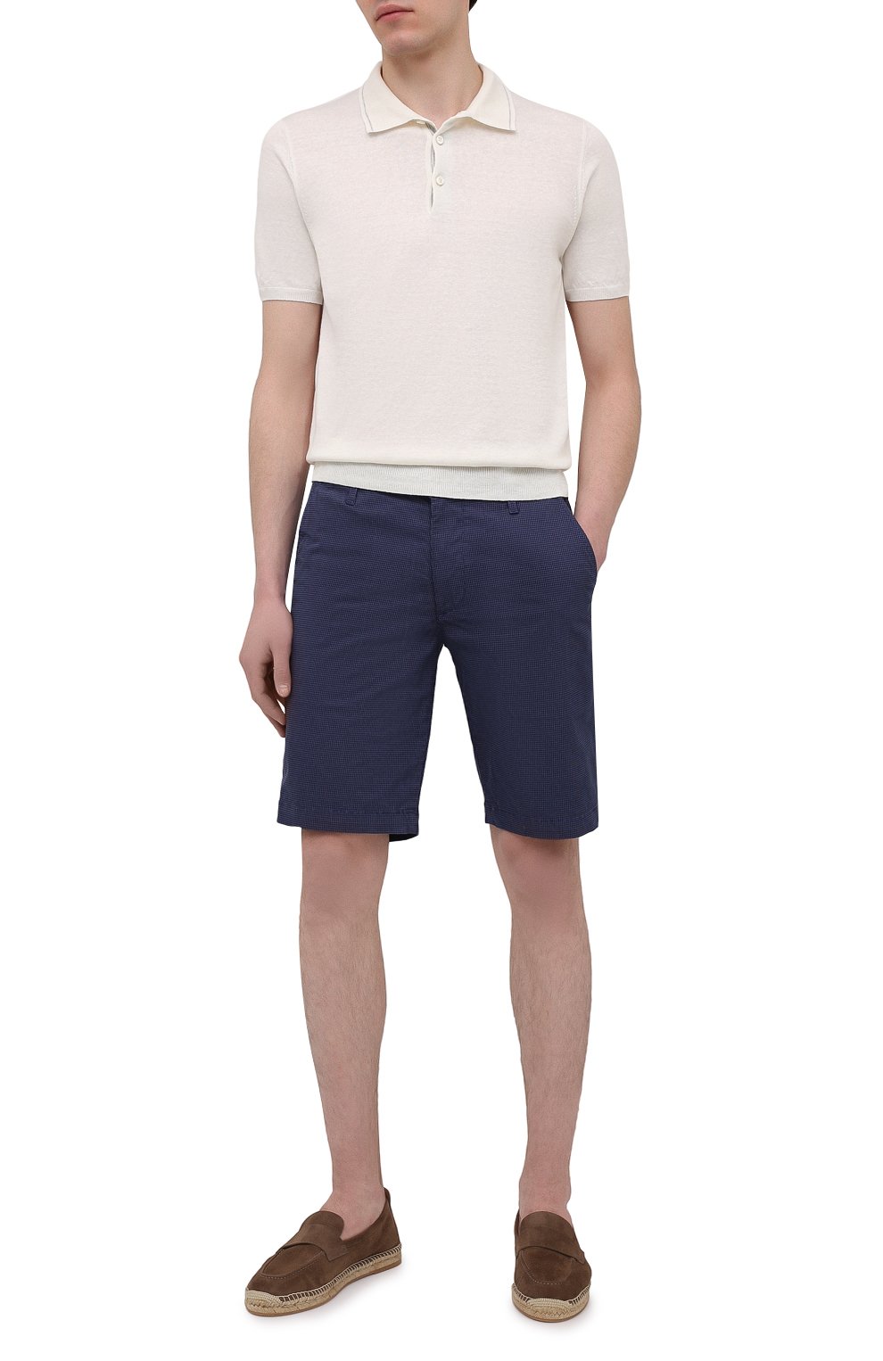 Поло изо льна и хлопка FIORONI белого цвета по цене 43950 руб., арт. MK20701C1, фото 2 Поло изо льна и хлопка FIORONI, арт. MK20701C1, фото 2