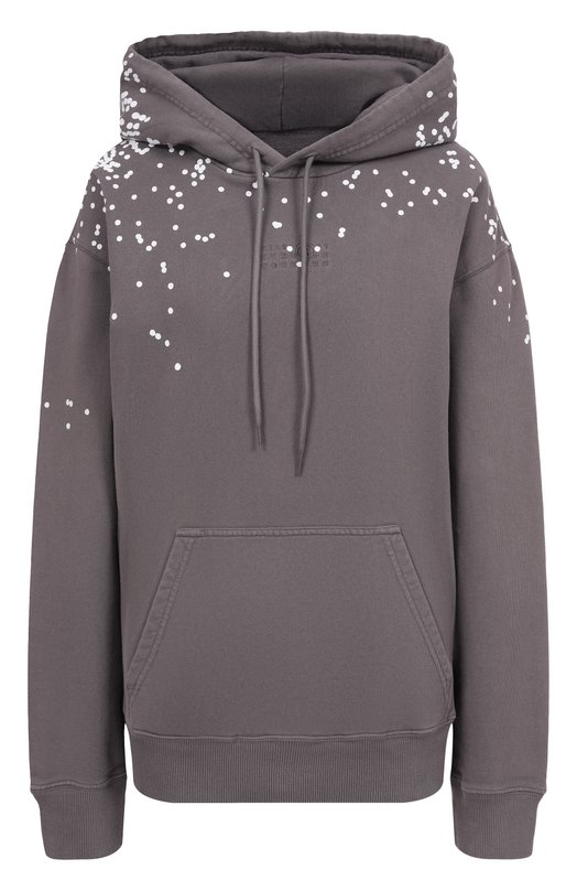 Хлопковое худи MM6 S62GU0141/M25024 Серый S62GU0141/M25024