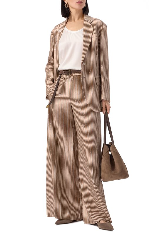 Атласный топ Brunello Cucinelli MPC59E0600 Белый  MPC59E0600 Фото 2