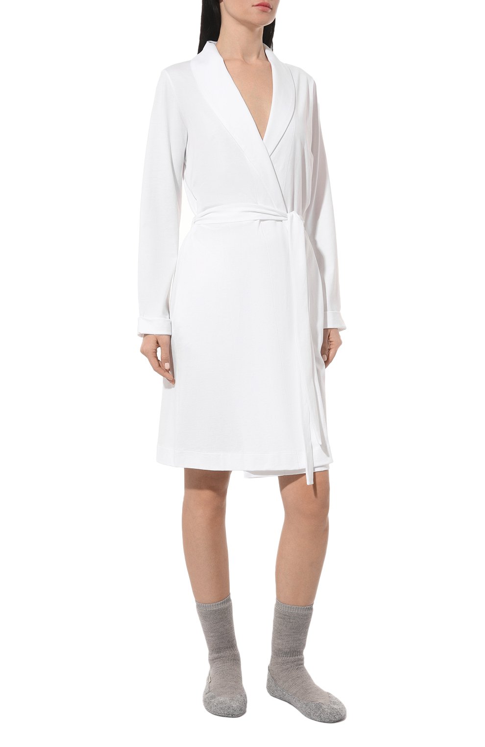 Хлопковый халат HANRO белого цвета по цене 33330 руб., арт. 077302, фото 2 Хлопковый халат HANRO, арт. 077302, фото 2