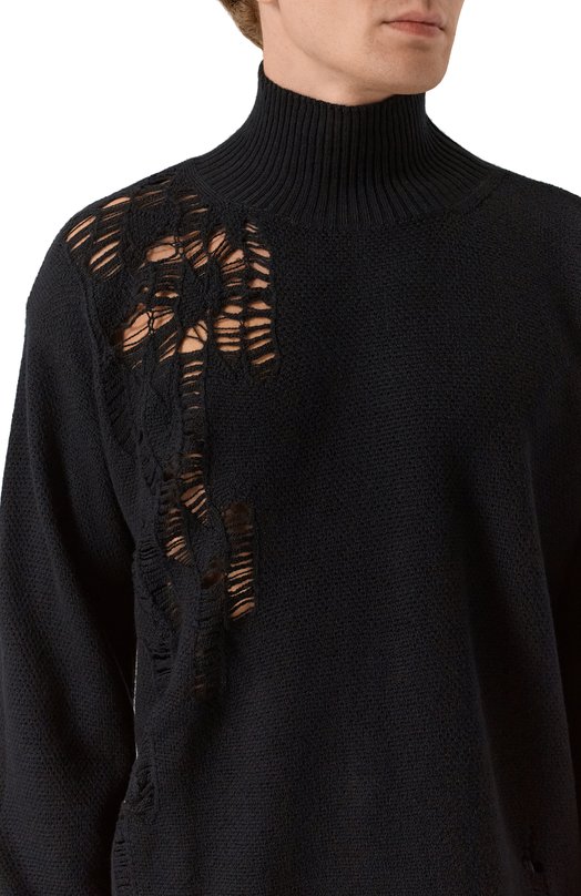 Шерстяной свитер Ann Demeulemeester B0013172/KN071 Чёрный  B0013172/KN071 Фото 5