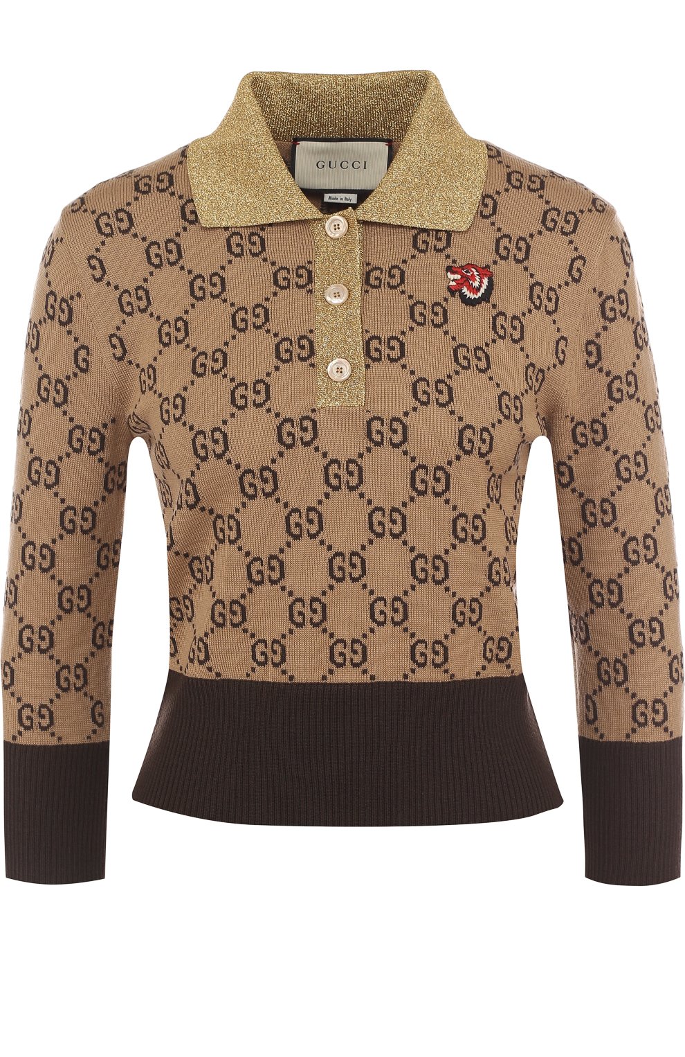 Пуловер с отложным воротником и укороченным рукавом GUCCI, арт. 501252/X9Q05, фото 1