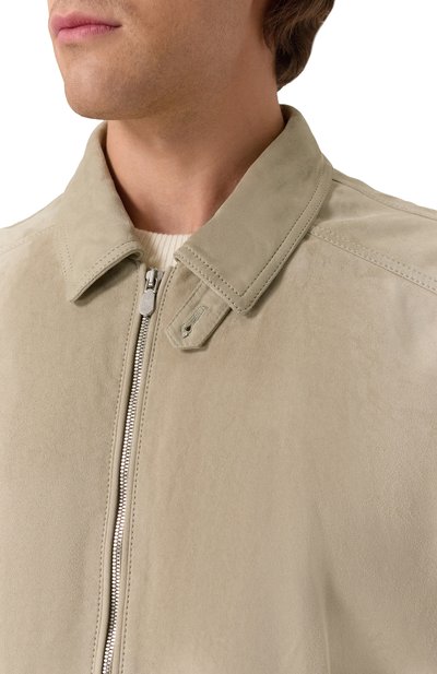 Замшевый бомбер BRUNELLO CUCINELLI бежевого цвета по цене 720500 руб., арт. M0PCL1989P, фото 5 Замшевый бомбер BRUNELLO CUCINELLI, арт. M0PCL1989P, фото 5