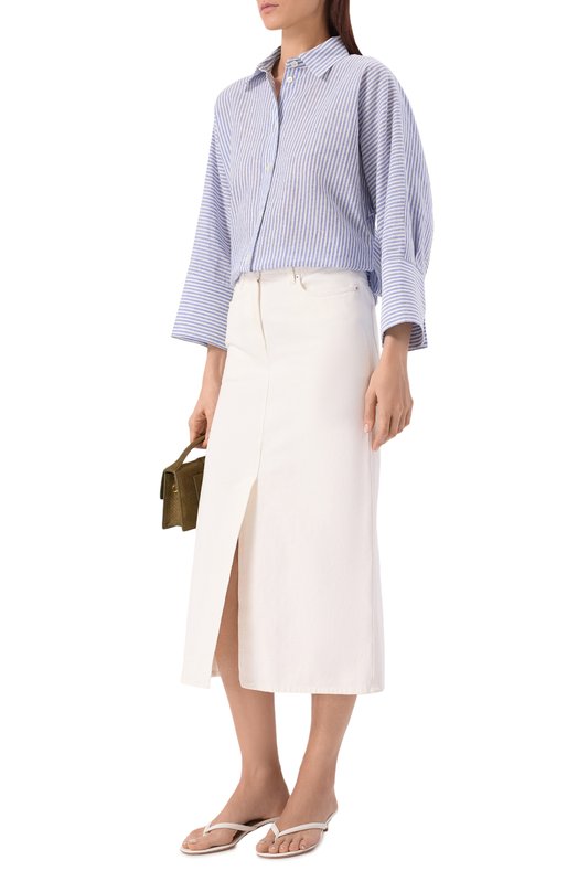 Рубашка изо льна и хлопка Pietro Brunelli CA2514/LI0028 Голубой  CA2514/LI0028 Фото 2