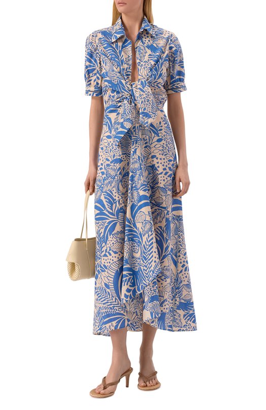 Хлопковое платье Poupette St Barth WE2R26LCPT0U Голубой  WE2R26LCPT0U Фото 2