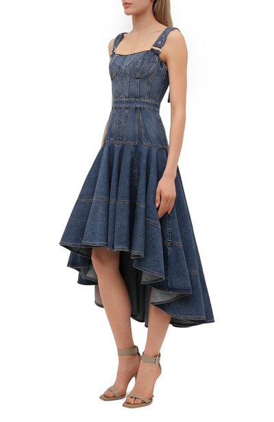 Джинсовое платье ALEXANDER MCQUEEN синего цвета по цене 263500 руб., арт. 654852/QMABC, фото 3 Джинсовое платье ALEXANDER MCQUEEN, арт. 654852/QMABC, фото 3