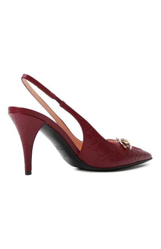 Кожаные туфли Horsebit Gucci 792065/AAEGJ Бордовый  792065/AAEGJ Фото 5