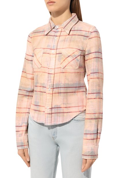 Хлопковая рубашка R13 розового цвета по цене 53950 руб., арт. R13WR311-R409B, фото 3 Хлопковая рубашка R13, арт. R13WR311-R409B, фото 3