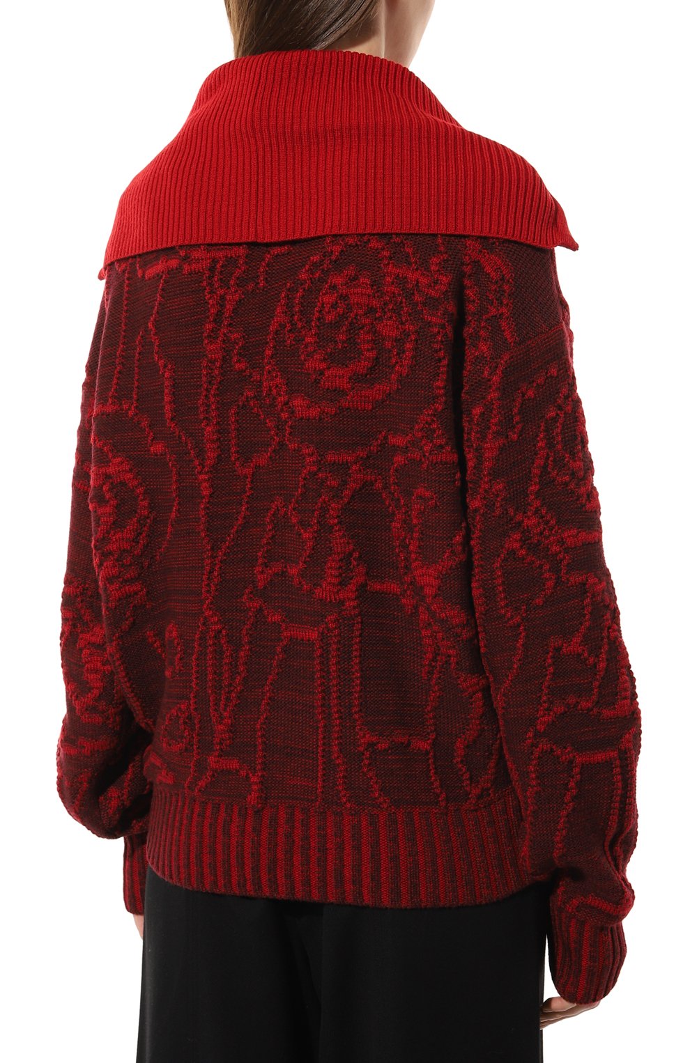 Шерстяной свитер AND THE BRAND красного цвета по цене 83720 руб., арт. W24-JM019-0702-669, фото 4 Шерстяной свитер AND THE BRAND, арт. W24-JM019-0702-669, фото 4