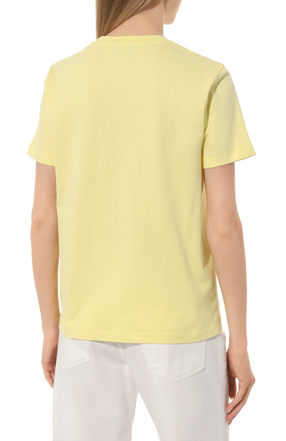 Хлопковая футболка MSGM желтого цвета по цене 11650 руб., арт. 3642MDM510/247002, фото 4 Хлопковая футболка MSGM, арт. 3642MDM510/247002, фото 4