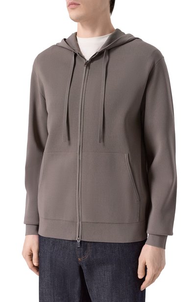 Толстовка из вискозы 12 STOREEZ коричневого цвета по цене 20000 руб., арт. 135816, фото 3 Толстовка из вискозы 12 STOREEZ, арт. 135816, фото 3