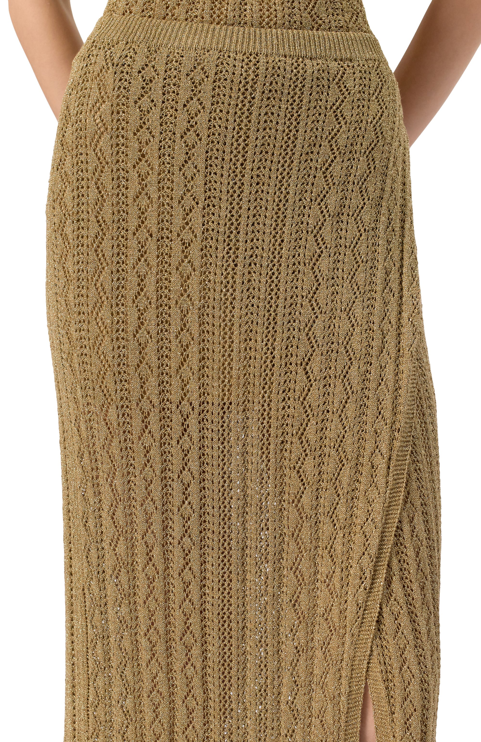 Юбка из вискозы TWINSET золотого цвета по цене 36600 руб., арт. 251TT3192, фото 5 Юбка из вискозы TWINSET, арт. 251TT3192, фото 5