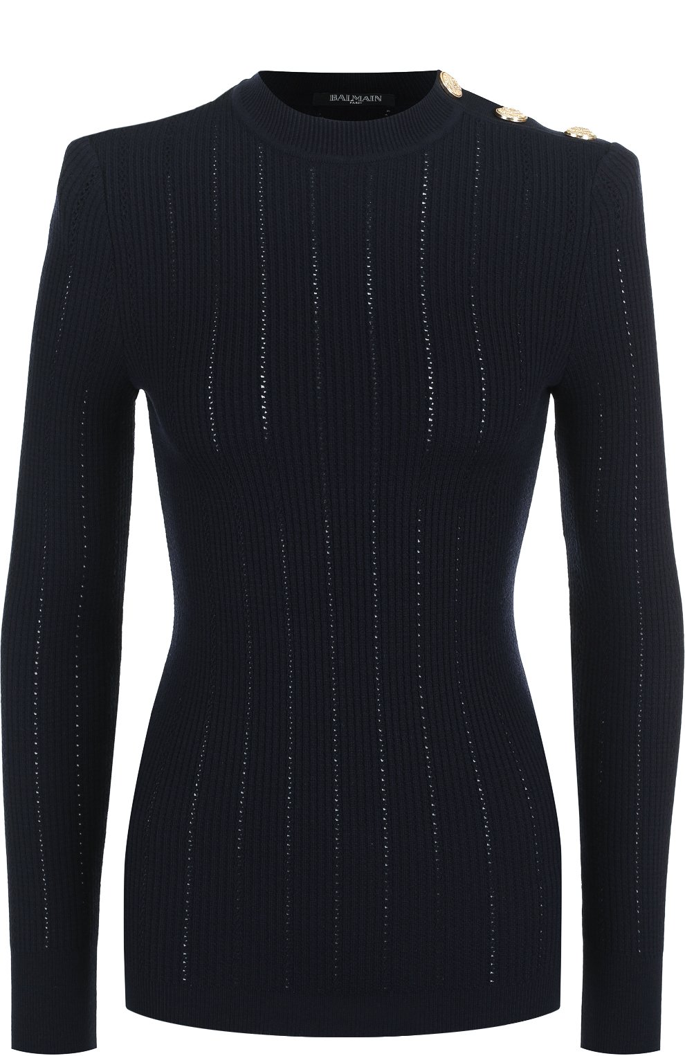 Шерстяной пуловер с декоративными пуговицами BALMAIN, арт. 146745/K014, фото 1