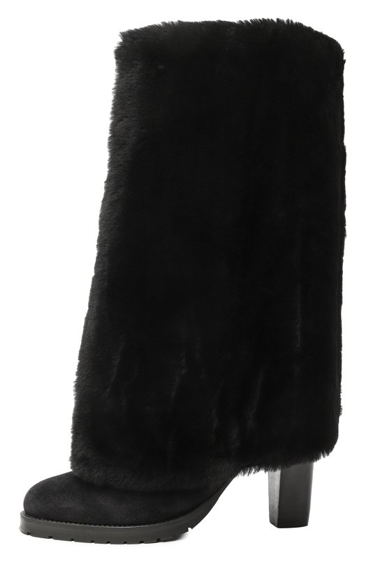 Замшевые сапоги Yves Salomon 26WAC610XXMLCV Чёрный  26WAC610XXMLCV Фото 4