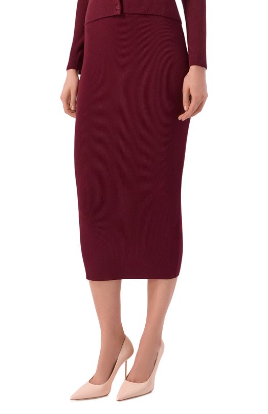 Юбка из вискозы Weekend Max Mara WKDPINZA Бордовый  WKDPINZA Фото 3
