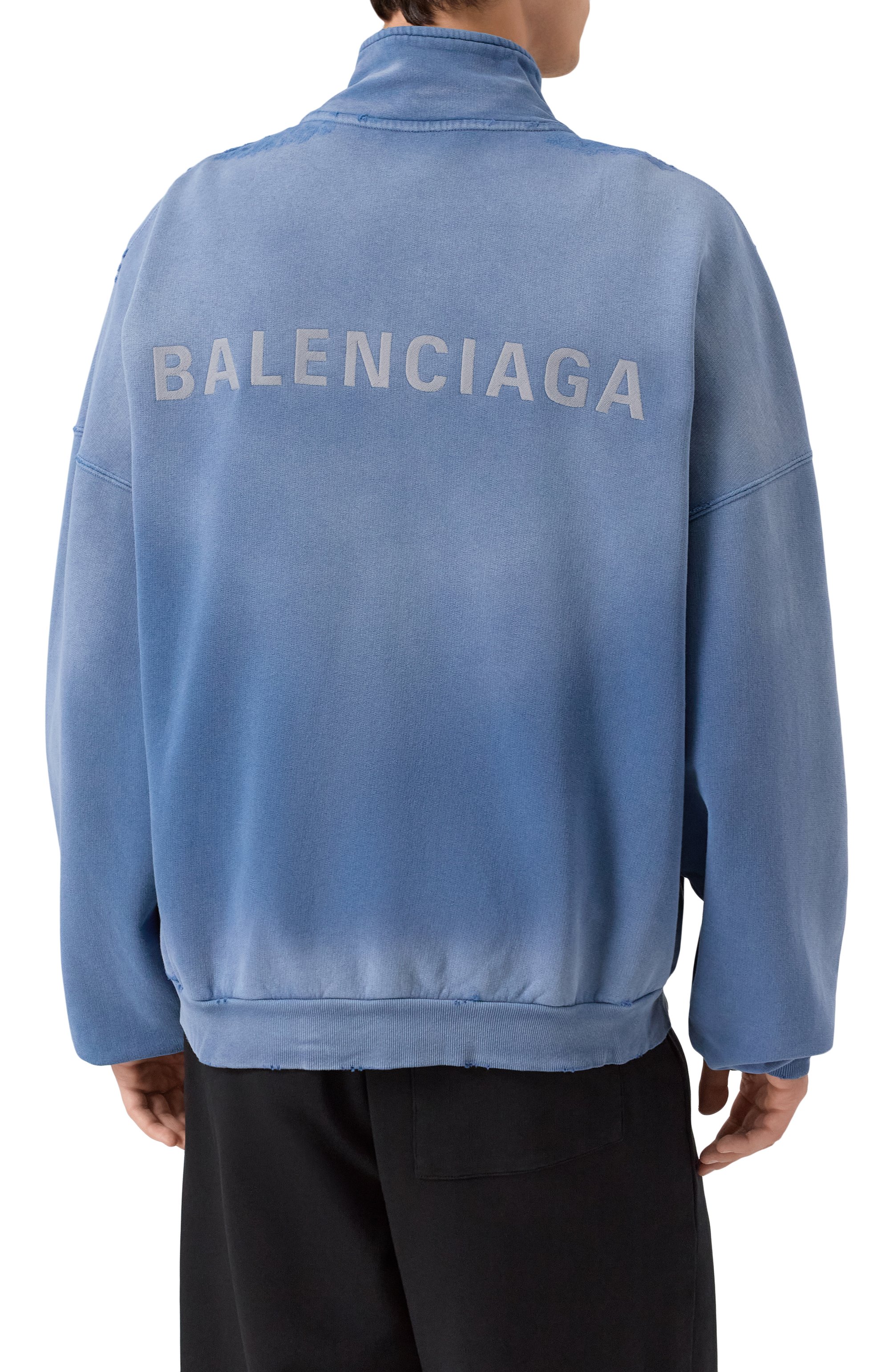Хлопковая толстовка BALENCIAGA синего цвета по цене 189000 руб., арт. 836853/TSVP1, фото 4 Хлопковая толстовка BALENCIAGA, арт. 836853/TSVP1, фото 4