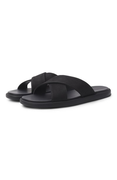 Мужские шлепанцы из нубука DOUCAL'S, арт. DU2859MYK0UF249NN06