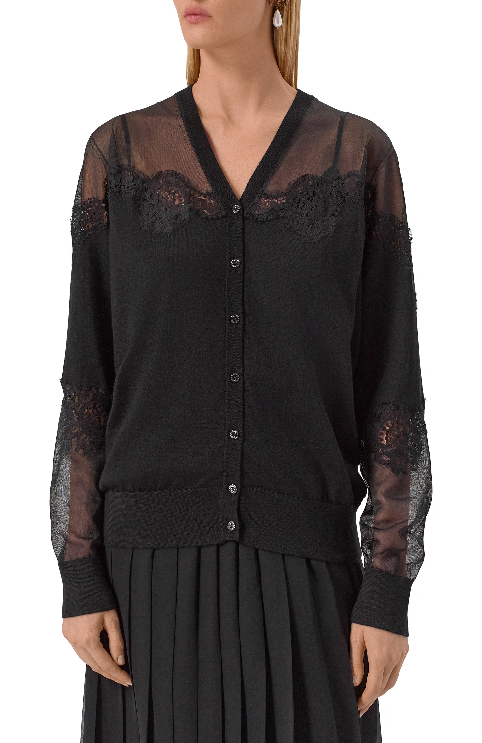 Кардиган из кашемира и шелка DOLCE & GABBANA, арт. FXF99T/JCMY0, фото 3