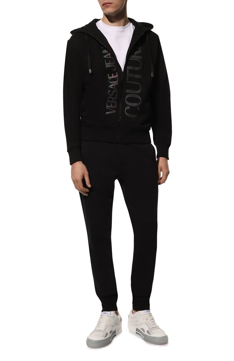 Хлопковая толстовка VERSACE JEANS COUTURE, арт. 73GAIT24-73UP301 R L0G0 PETR0L C0TT0N/CF00T, фото 1