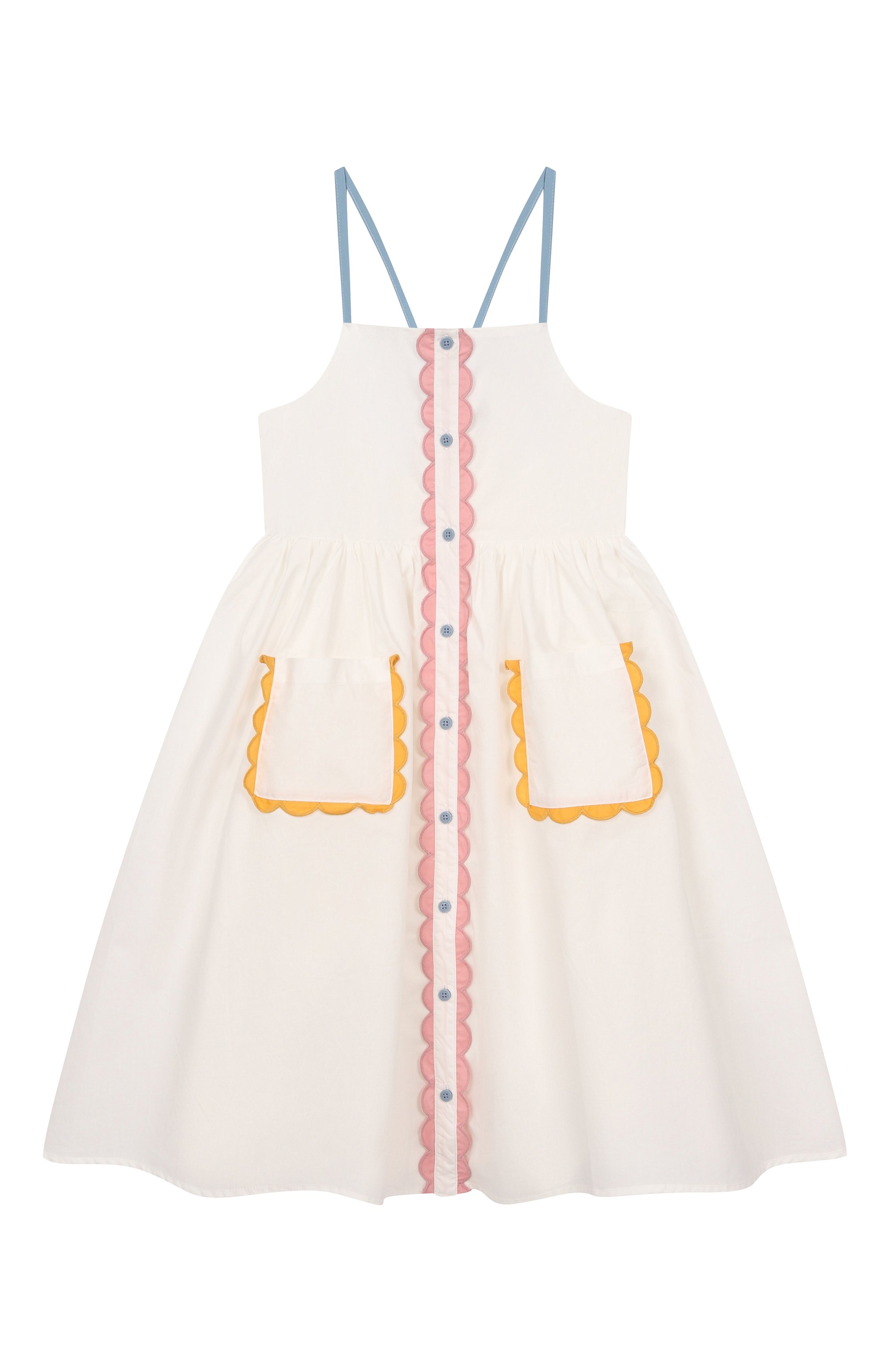 Хлопковый сарафан STELLA MCCARTNEY молочного цвета по цене 15300 руб., арт. TY1B42, фото 1 Хлопковый сарафан STELLA MCCARTNEY, арт. TY1B42, фото 1