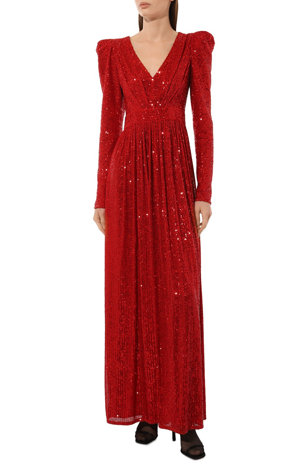 Платье с отделкой пайетками ESTER ABNER красного цвета по цене 196000 руб., арт. EA-FW22-19, фото 3 Платье с отделкой пайетками ESTER ABNER, арт. EA-FW22-19, фото 3