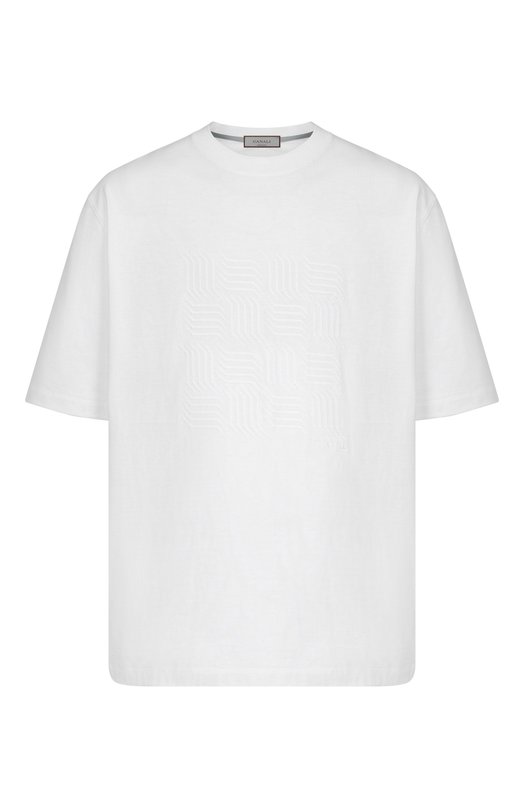 Хлопковая футболка Canali T0943/MJ02436_001 Белый T0943/MJ02436_001