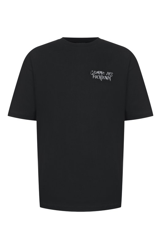 Хлопковая футболка Comme des Fuckdown CFABM01939 Чёрный CFABM01939
