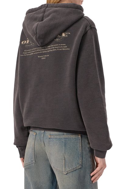 Хлопковое худи OFF-WHITE черного цвета по цене 92950 руб., арт. 0WBB035S25FLE004, фото 4 Хлопковое худи OFF-WHITE, арт. 0WBB035S25FLE004, фото 4