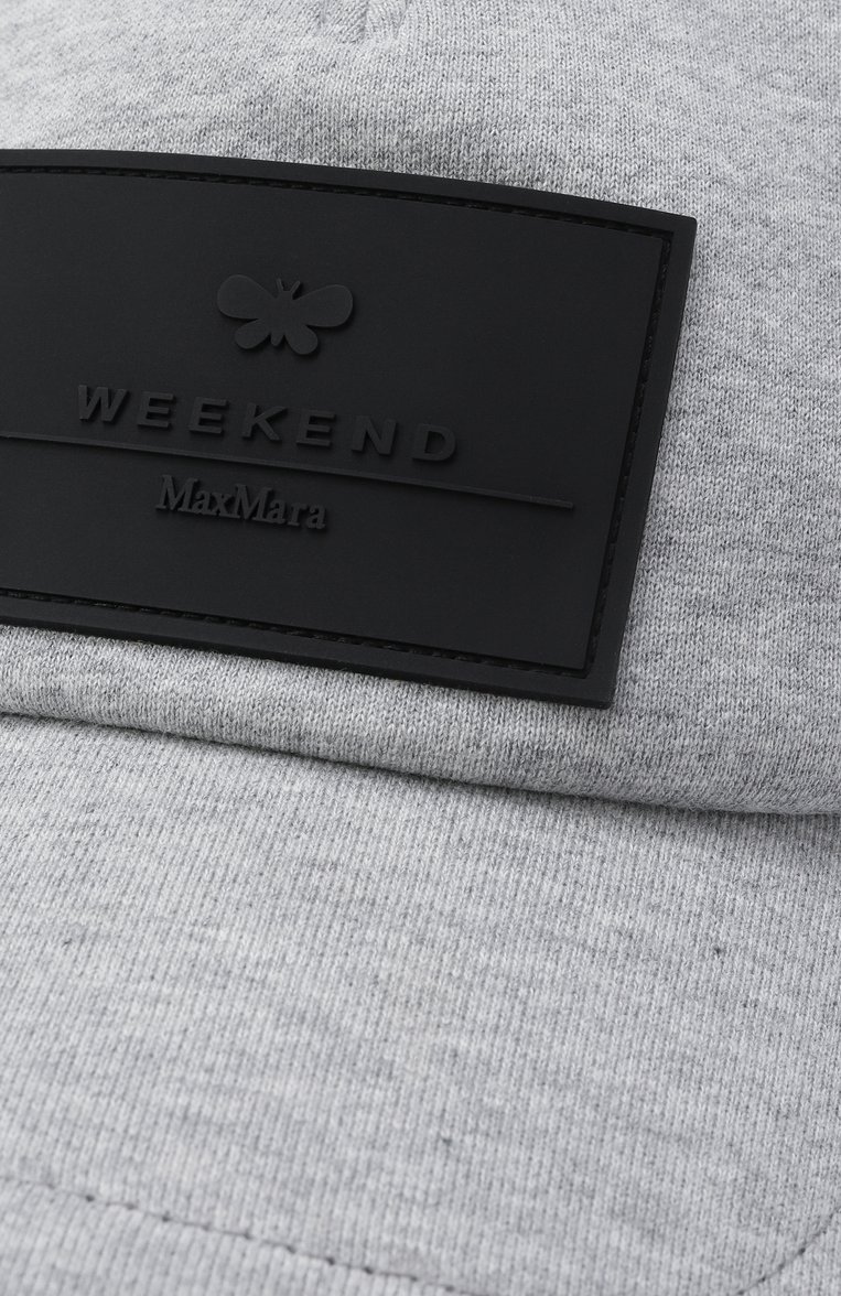 Женская хлопковая бейсболка WEEKEND MAX MARA серого цвета, арт. ALL0R0 | Фото 4 (Материал: Текстиль, Хлопок; Нос: Не проставлено)
