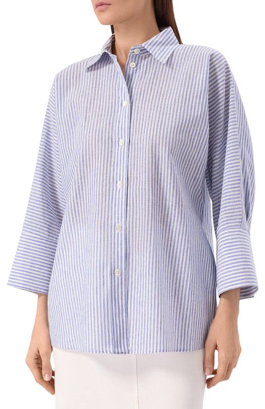 Рубашка изо льна и хлопка Pietro Brunelli CA2514/LI0028 Голубой  CA2514/LI0028 Фото 3