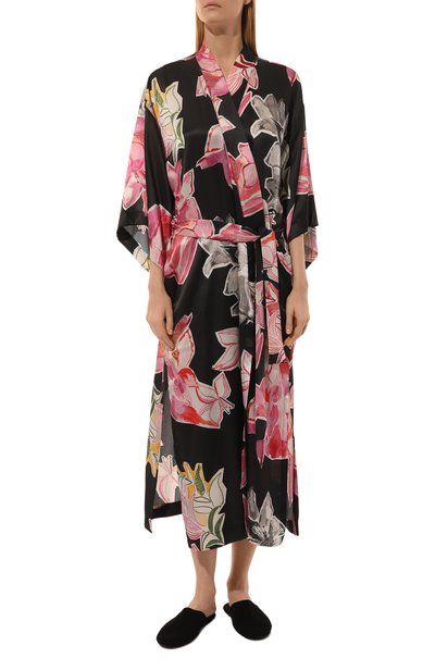 Халат из хлопка и шелка ANY WOWZERS черного цвета по цене 35000 руб., арт. ROBE01-MAXI-LILBLC, фото 3 Халат из хлопка и шелка ANY WOWZERS, арт. ROBE01-MAXI-LILBLC, фото 3