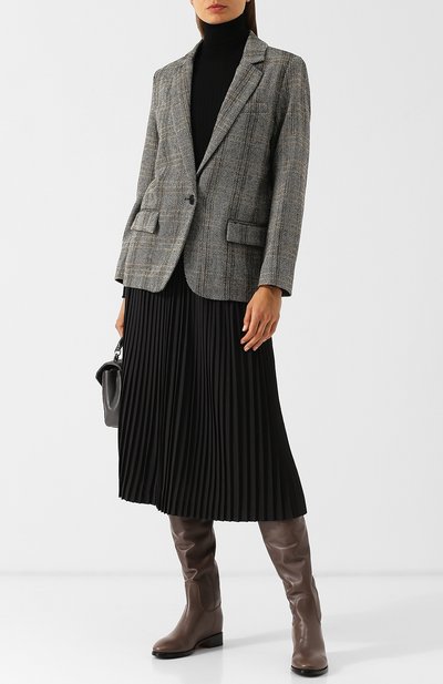 Кожаные ботфорты на низком каблуке SANTONI, арт. WSEH57519BJ2GLNTM21, фото 2