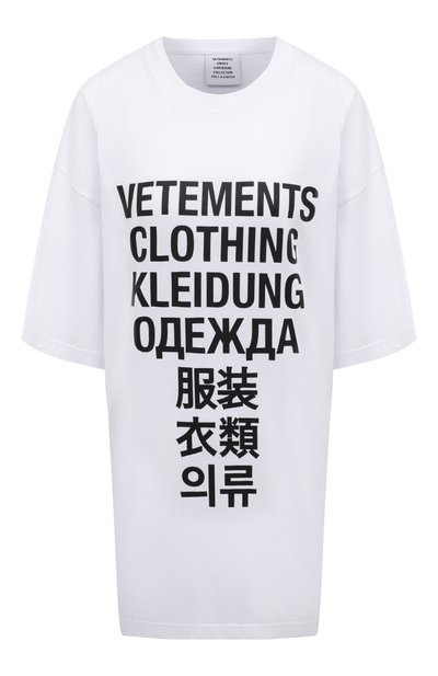 Женская хлопковая футболка VETEMENTS, арт. UA53TR100W 1611/W
