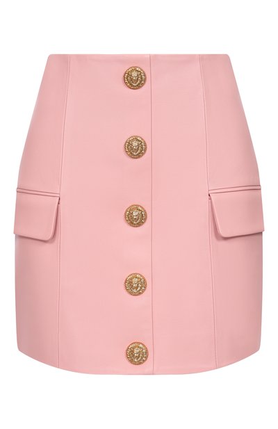 Женская кожаная юбка BALMAIN, арт. GF1LBB29/LE04