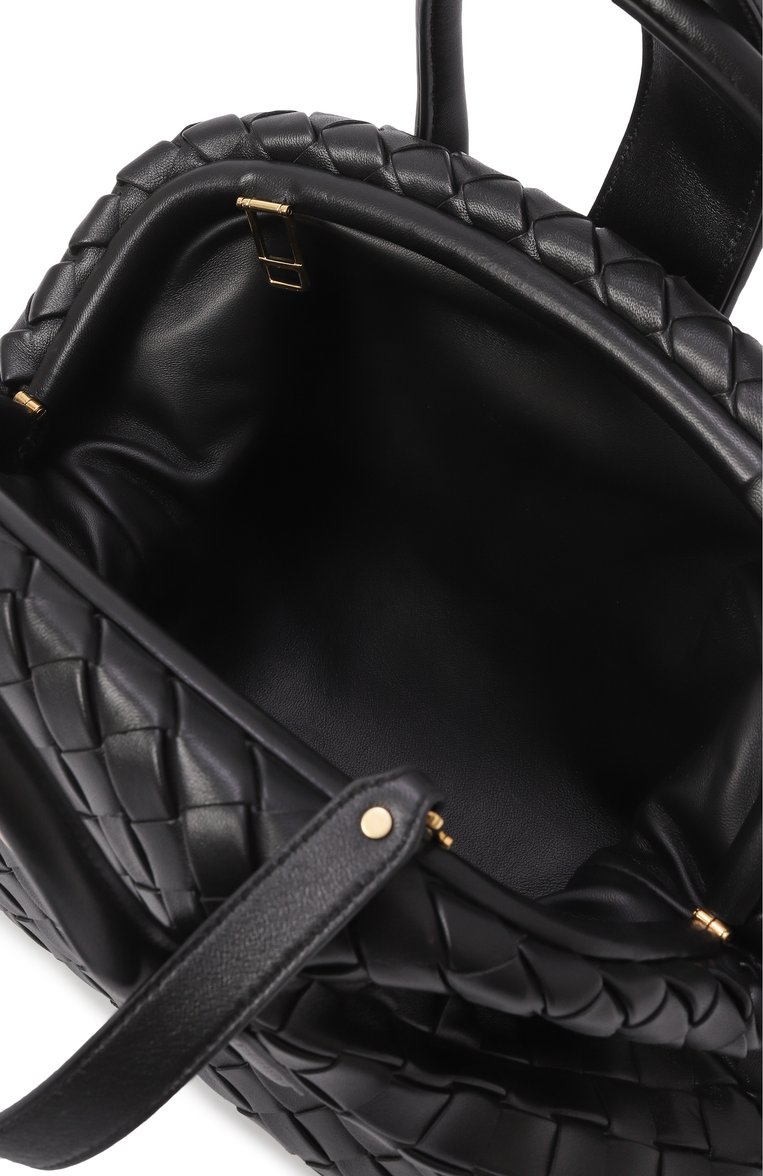 Женская сумка lauren 1980 BOTTEGA VENETA черного цвета, арт. 806053 V40Z1 | Фото 5 (Ремень/цепочка: На ремешке; Размер: medium; Материал: Натуральная кожа)