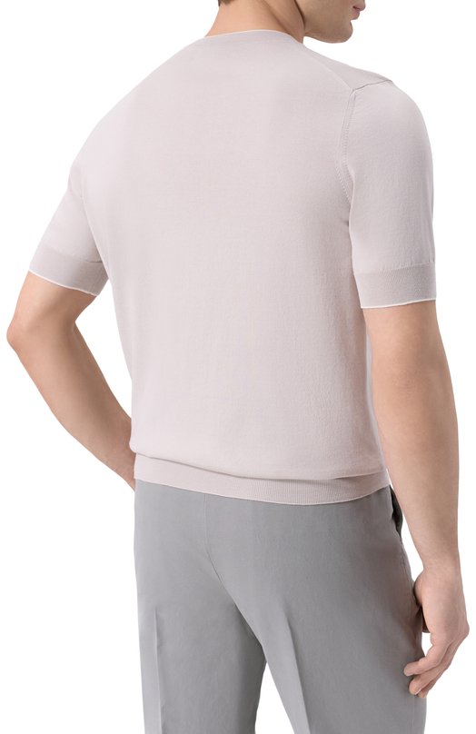 Хлопковый джемпер Brunello Cucinelli M29805200 Бежевый  M29805200 Фото 4