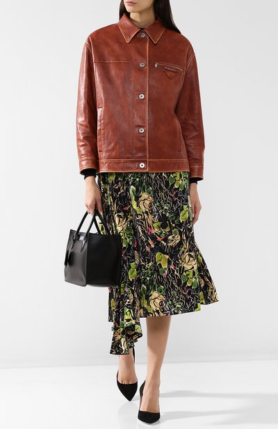 Кожаная куртка на пуговицах PRADA, арт. 58940-IR6-F0033, фото 2