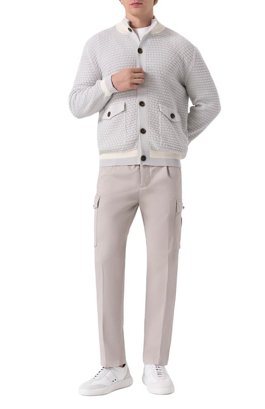 Хлопковый кардиган Kiton UMK065503 Серый  UMK065503 Фото 2